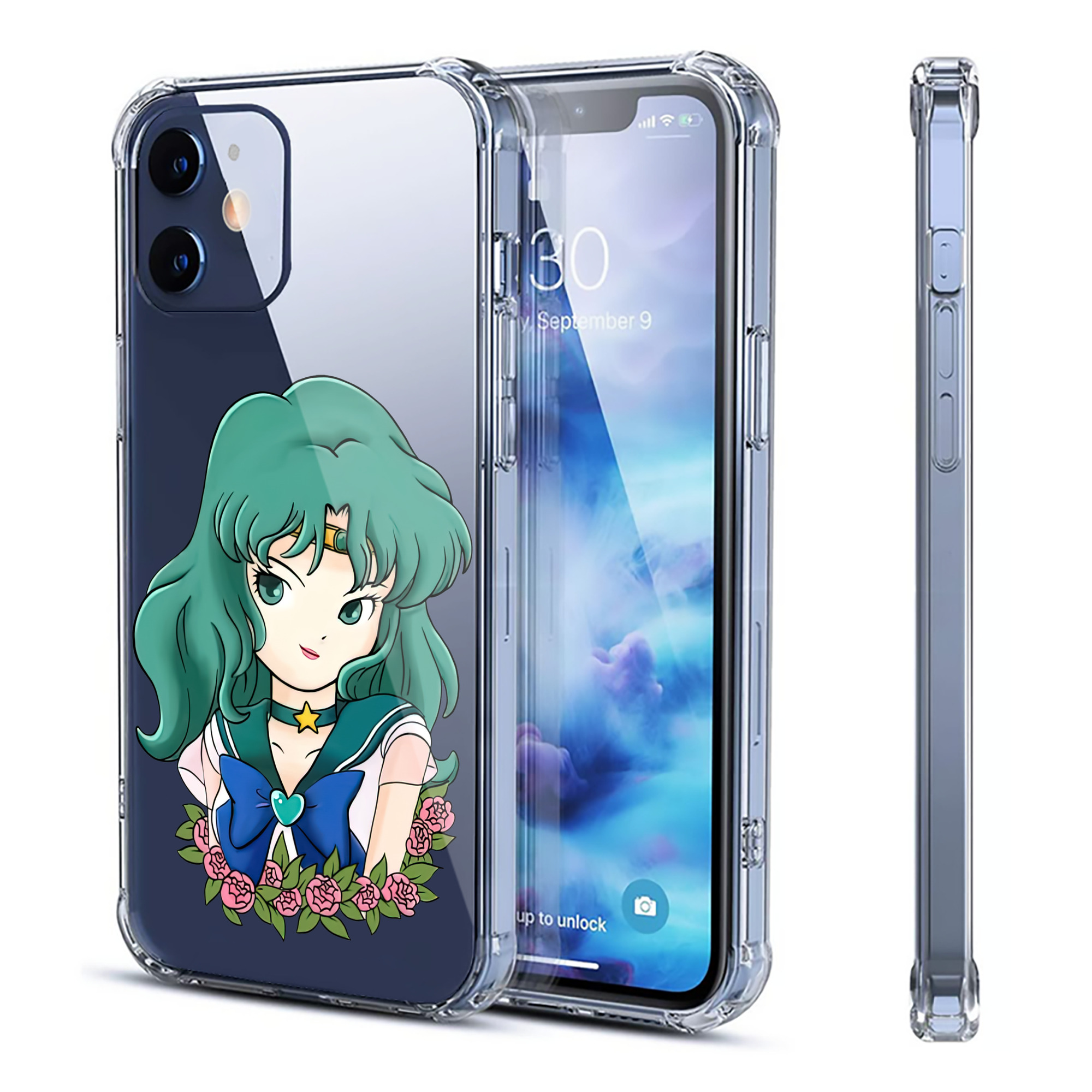 （画像用） 美少女戦士セーラームーン 海王 みちる（かいおう みちる） Sailor Moon Kaiou Michiru 【iPhone 12シリーズ対応】透明スマホケース（クリアソフトケース）